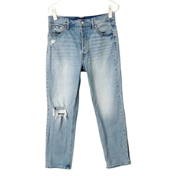 GAP Denim - Gap Cheeky Straight High Rise Jeans Womens Size 29 Ankle Distressed Button Fly